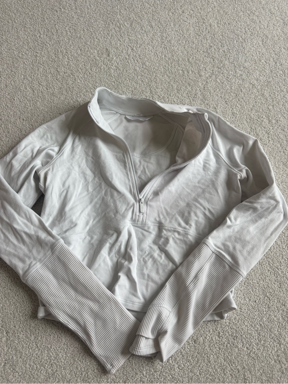 lululemon athletica White Long-Sleeve Half-Zip Crop Top